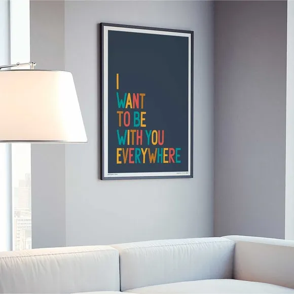 Typography Framed Print - Multicolor alternate view