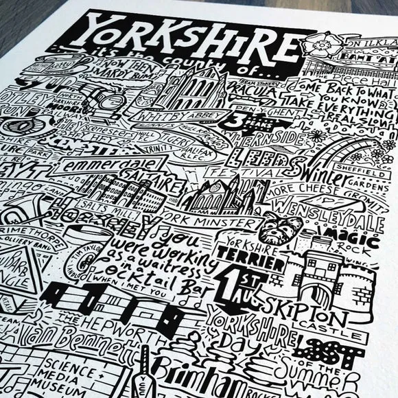Yorkshire Landmarks Framed Print - Multicolor alternate view