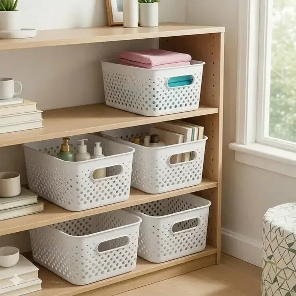 Essence Set of 5 Storage Baskets - White product
