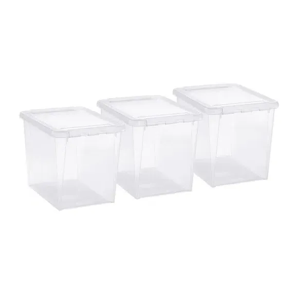 Home Set of 3 Storage Boxes - Clear