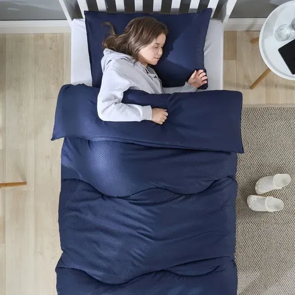 10.5 Tog Coverless Duvet & Pillowcase Set - Navy Blue, Polyester alternate view