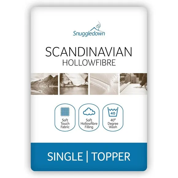 Scandinavian Hollowfibre Mattress Topper - White, Microfibre alternate view
