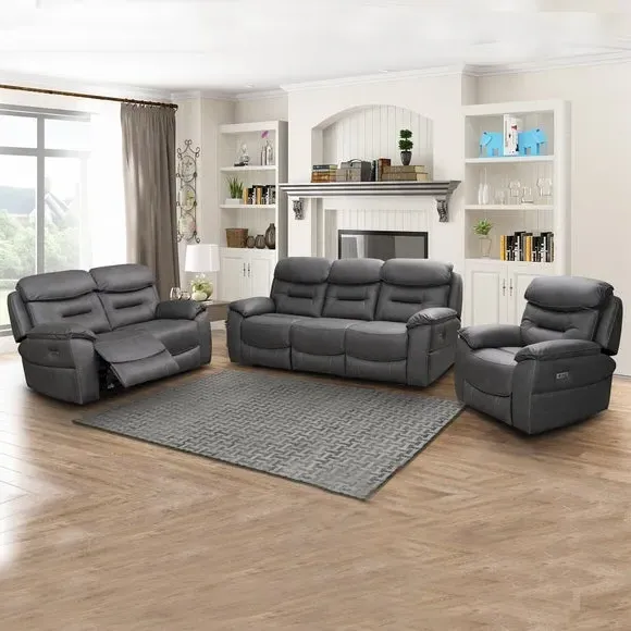 Leroy 2-Seater Electric Recliner Sofa - Grey alternate view