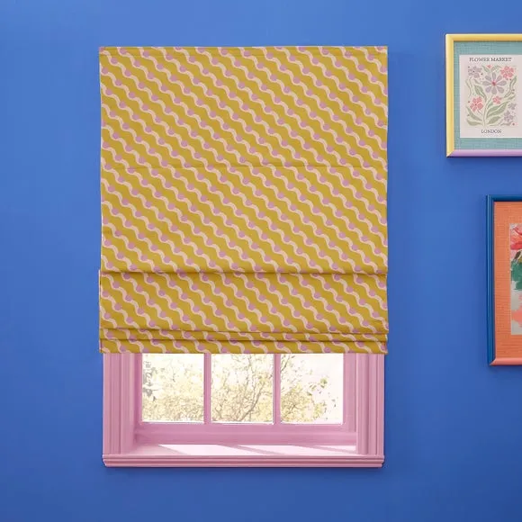 Blackout Roman Blind with Pleated Folds - Zest by Dunelm, image 3