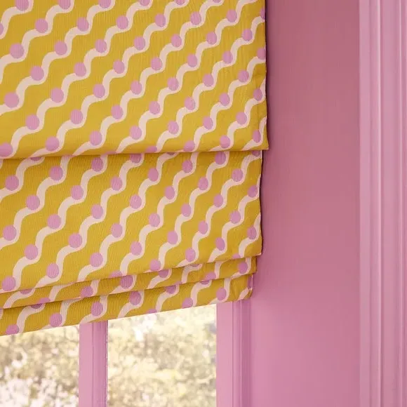 Blackout Roman Blind with Pleated Folds - Zest by Dunelm, image 4