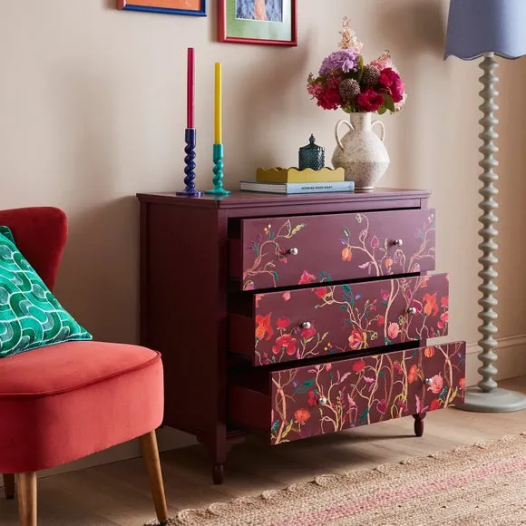 Joylene 3 Drawer Chest - Burgundy alternate view