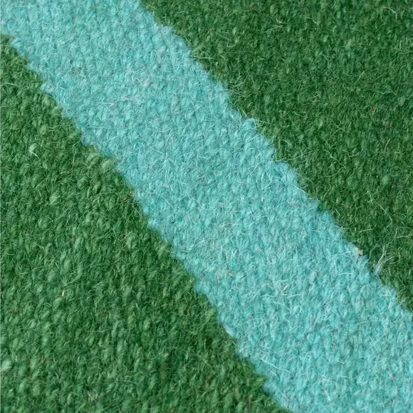 Sophie Robinson Zig Zag Flatweave Rug - Green, Wool alternate view