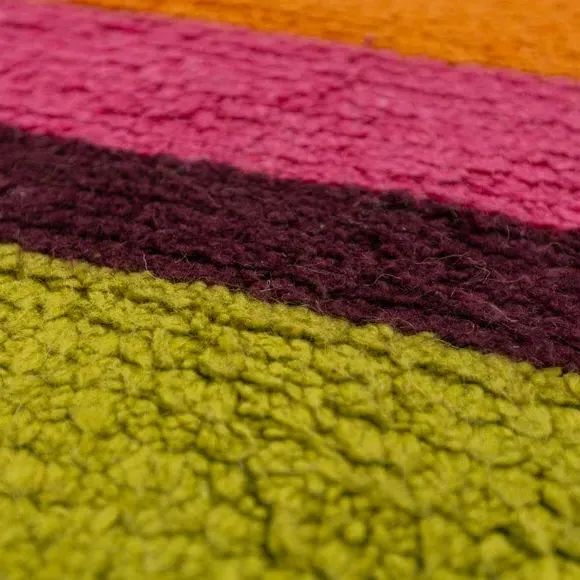 Sunset Stripe Berber Shaggy Rug - Multicoloured, Wool alternate view