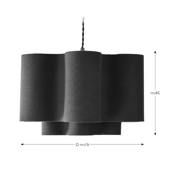 Two Tier Lamp Shade Wavy Design - Cobalt, Polyester by Dunelm, image 5