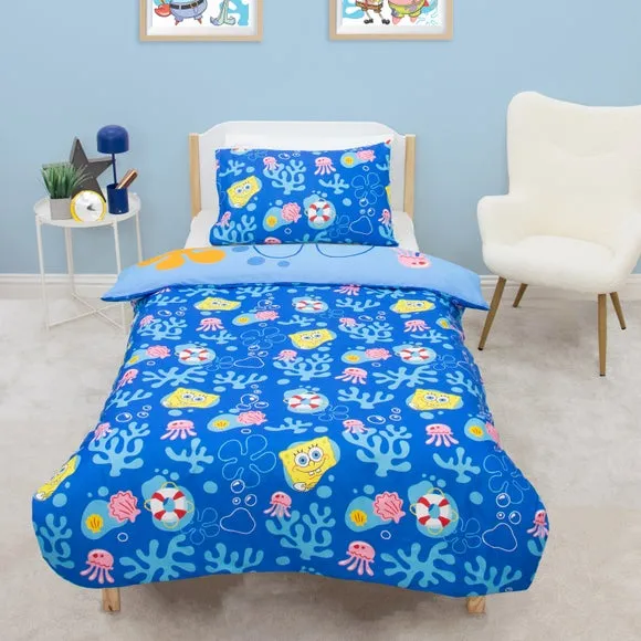 Spongebob Reversible Duvet Cover & Pillowcase Set - Blue alternate view