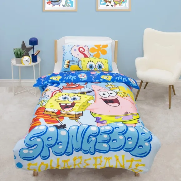 Spongebob Reversible Duvet Cover & Pillowcase Set - Blue product