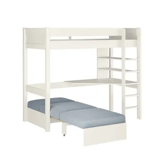 Highsleeper with Desk and Chair Bed - White, Painted Wood by Dunelm, image 5