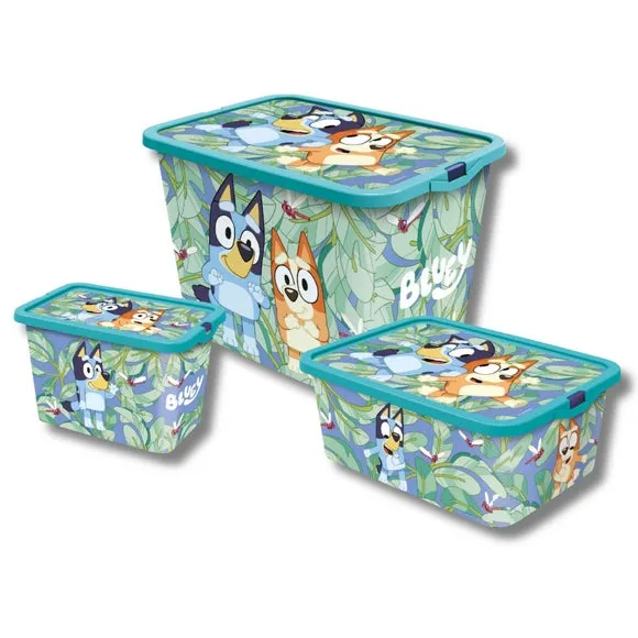 Bluey Set of 3 Storage Boxes - Blue product