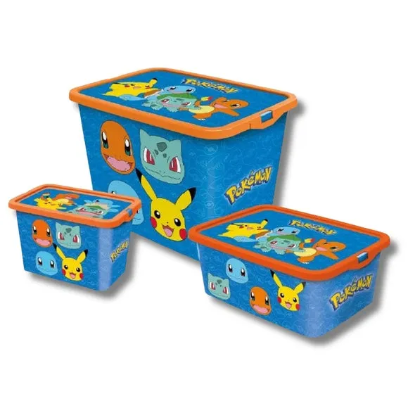 Pokemon Set of 3 Storage Boxes - Blue product