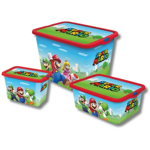 Super Mario Set of 3 Storage Boxes - Blue product