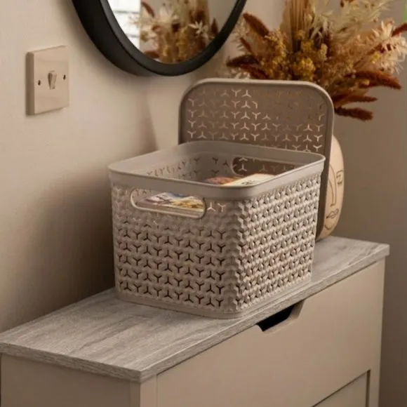 Urban Set of 2 Storage Baskets with Lids - Mocha product