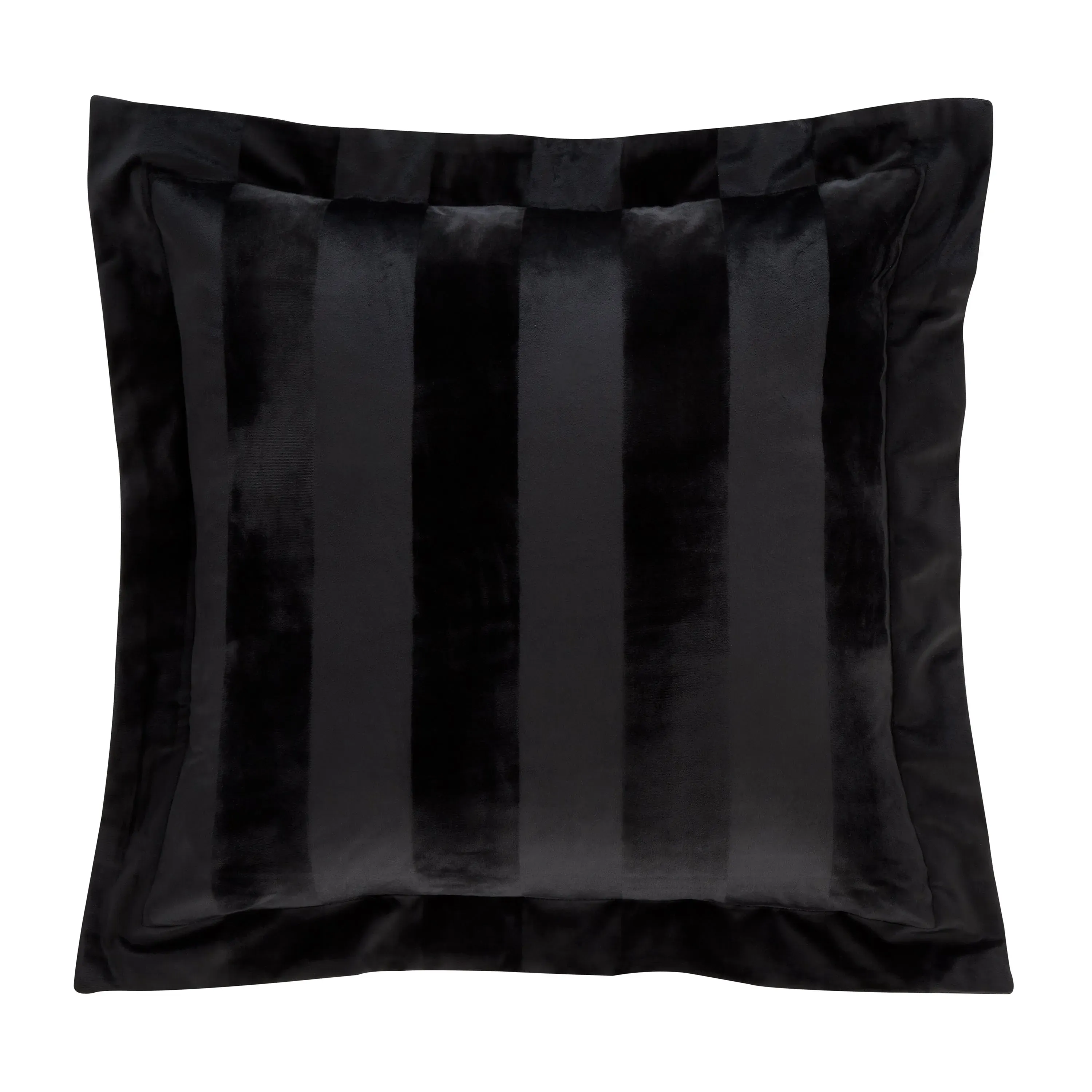 style-sisters-velvet-stripe-cushion-black image