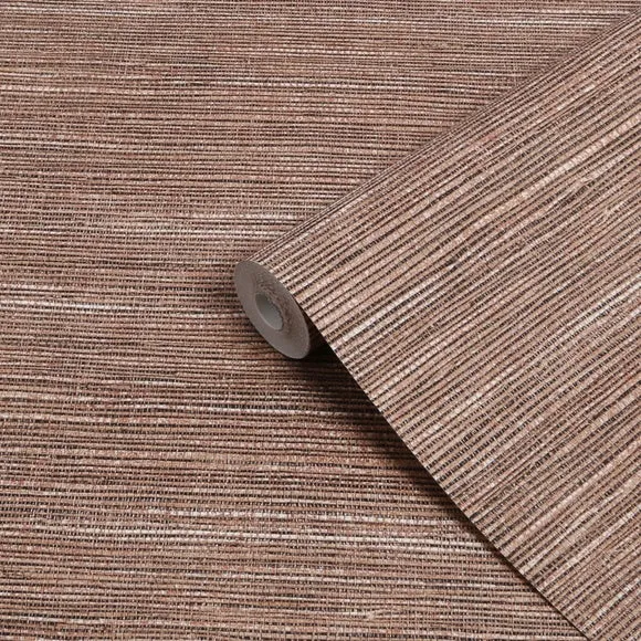 Easy Emperor Grasscloth Wallpaper - Terracotta alternate view