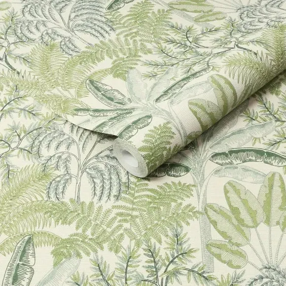 Easy Intrigue Tree Floral Wallpaper - Green alternate view
