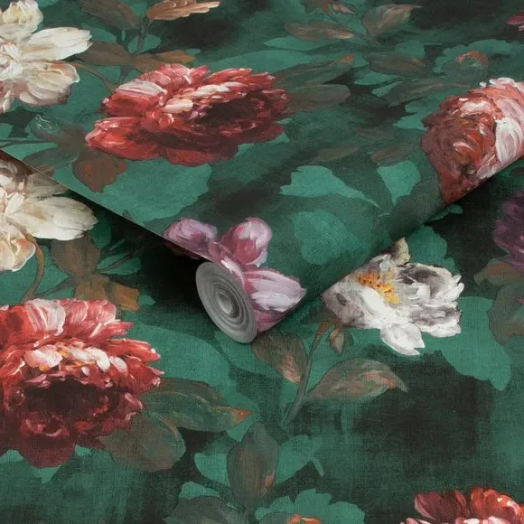 Easy Isabelle Floral Wallpaper - Green alternate view