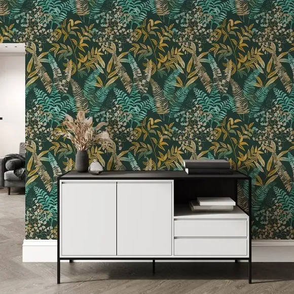 Easy Temptation Leafy Floral Wallpaper - Midnight product