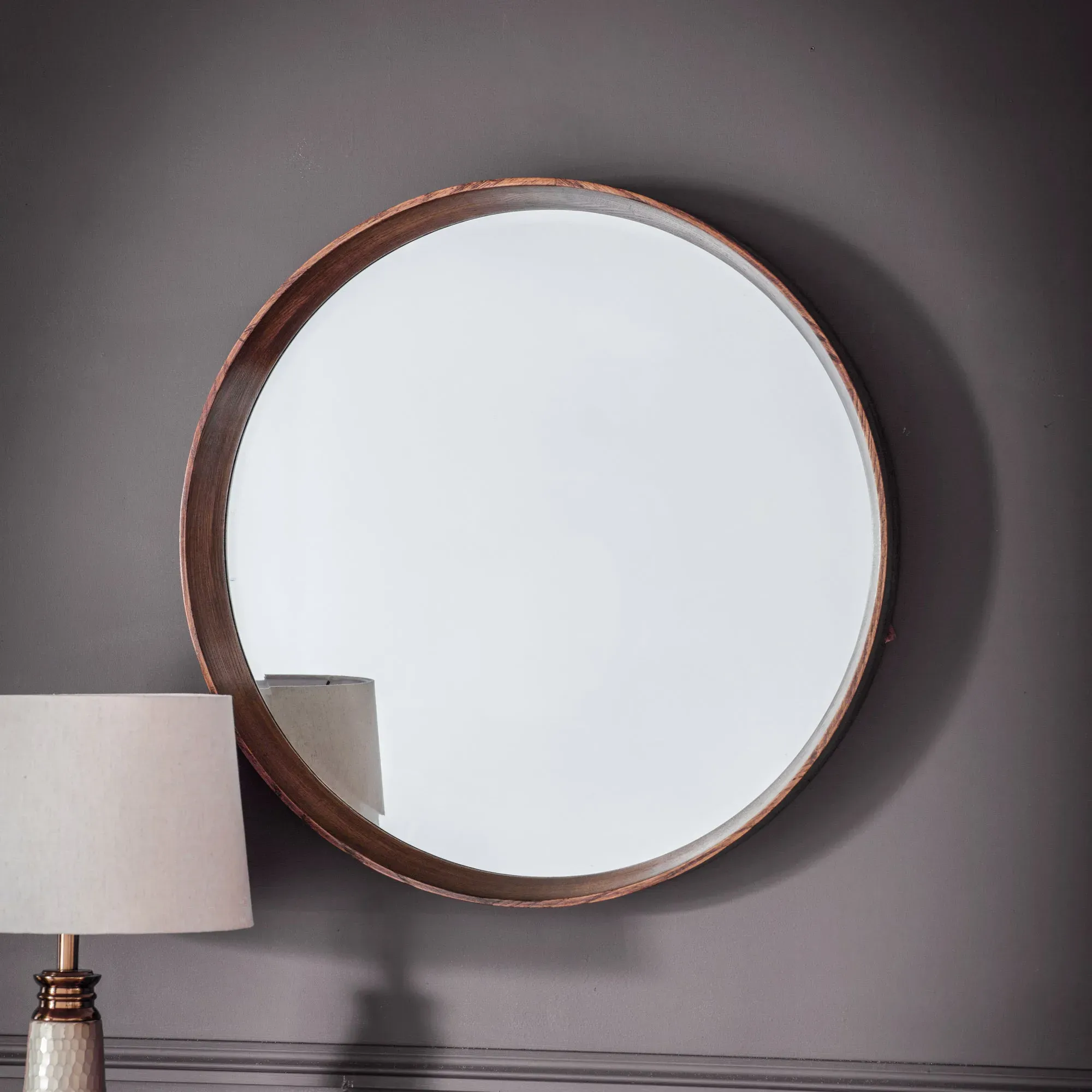 sutton-round-walnut-wall-mirror-74cm-brown image