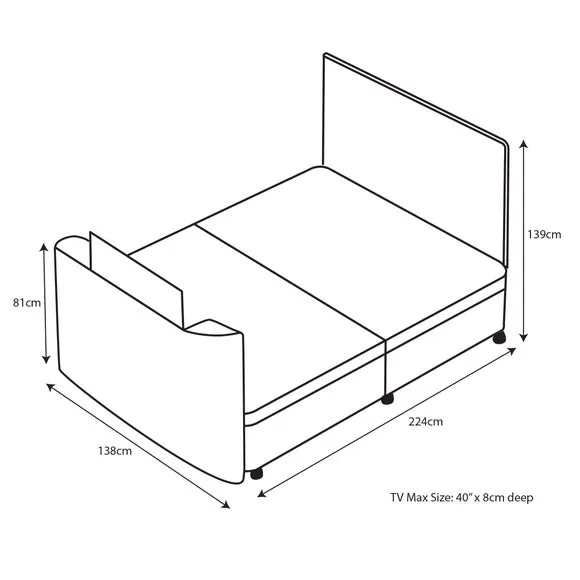 Gaia Vertical Pleated Ottoman TV Bed with Storage - Winter Moss alternate view