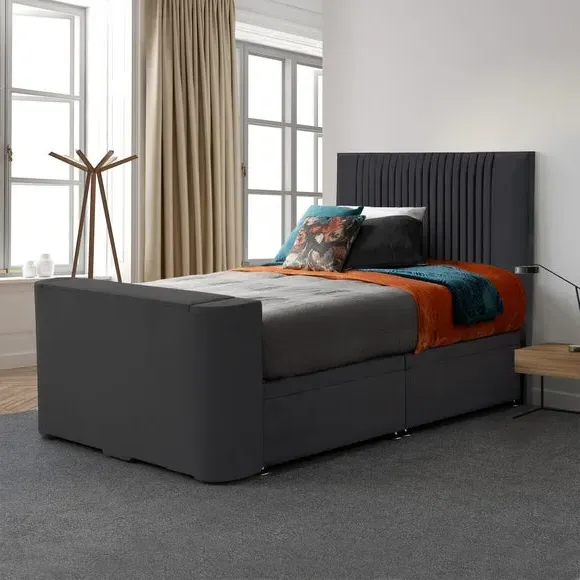 Opulence Ottoman TV Bed with Storage - Granite alternate view