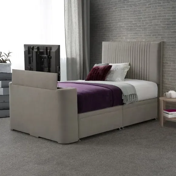 Venice Ottoman TV Bed with Storage - Linen, Luxy Fabric product