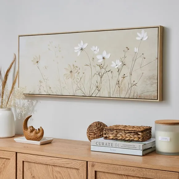 Chiltern Wildflowers Framed Canvas - Natural product