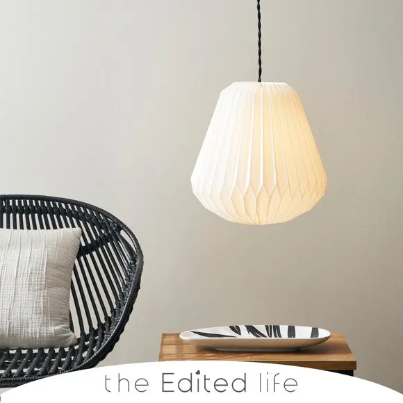 Origami Decagon Easy Fit Pendant Shade - White, Paper product