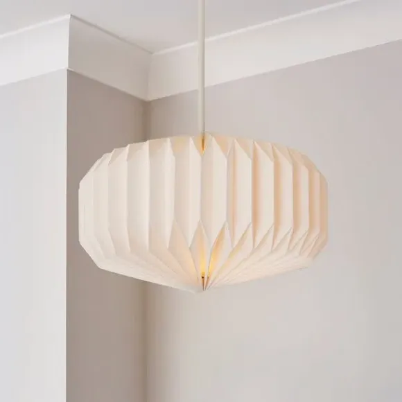 Origami Hexagon Pendant Shade - White, Paper product