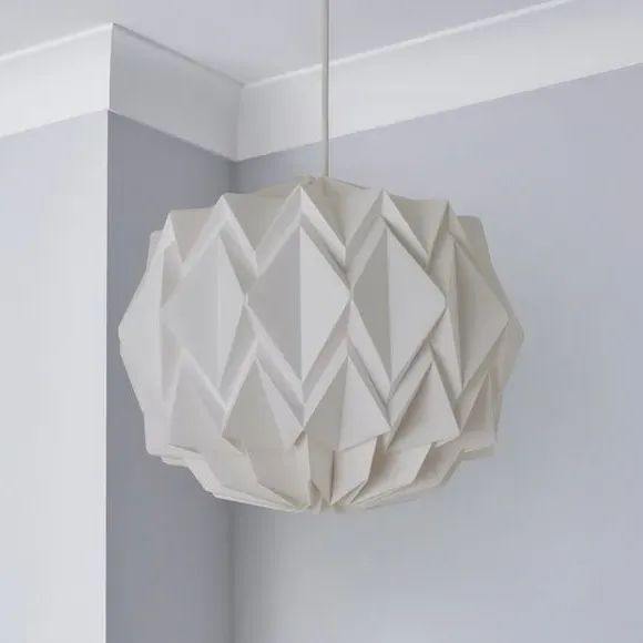 Origami Round Pendant Shade - White alternate view