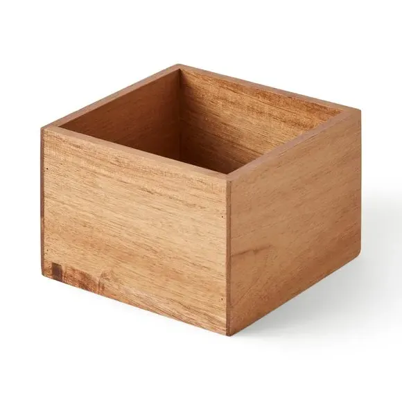 Small Square Wooden Drawer Organiser - Medium Wood alternate view