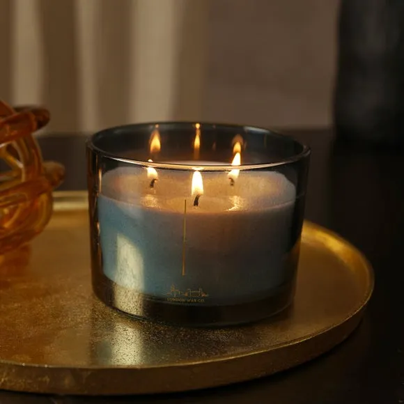 Dream & Cocoon Multi Wick Candle - Blue, Glass