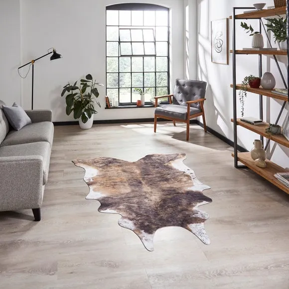 Cow Print Rug - Brown/White alternate view