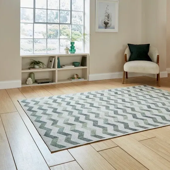 Geometric Rug with Digital Print - Green product