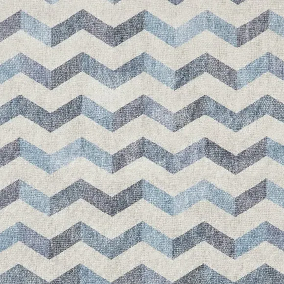 Runner Rug with Geometric Design - Blue alternate view