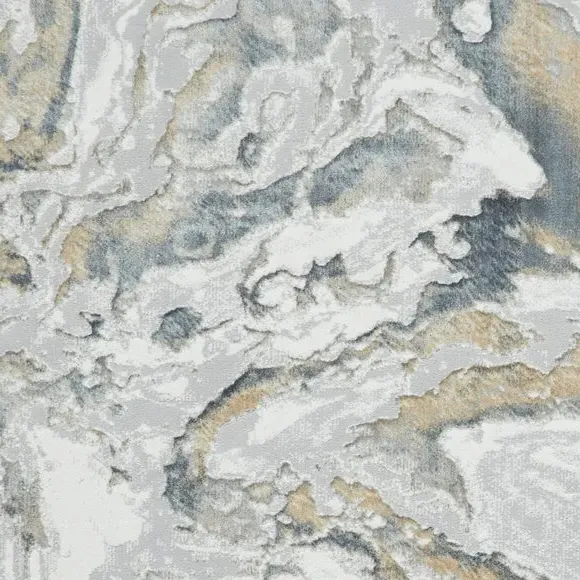 Tidal Swirl Rug - Silver, Polyester by Dunelm, alternate view