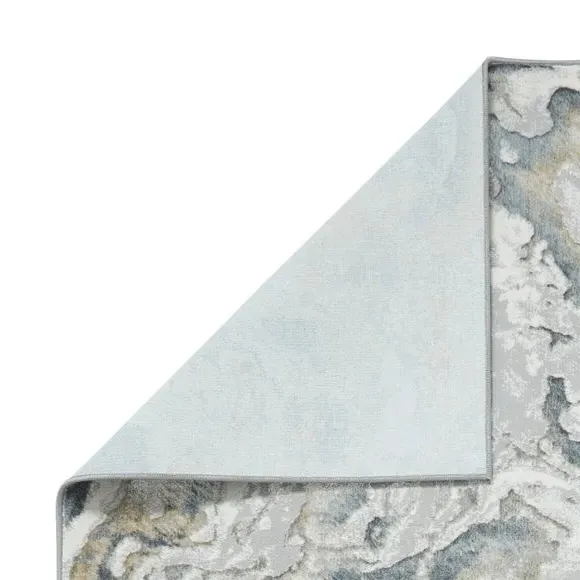 Tidal Swirl Rug - Silver, Polyester by Dunelm, image 3