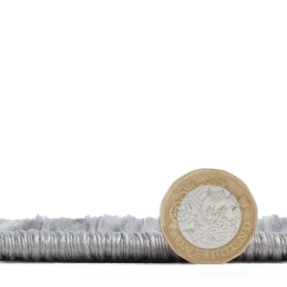 Tidal Swirl Rug - Silver, Polyester by Dunelm, image 4