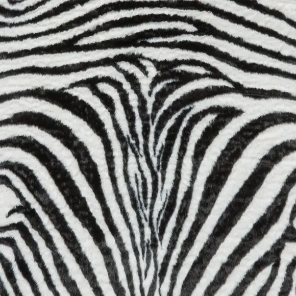 Zebra Print Rug - Black/White, Faux Fur alternate view