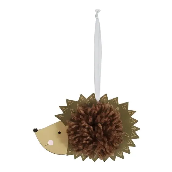 Hedgehog Pom Pom Decoration Kit - Brown alternate view