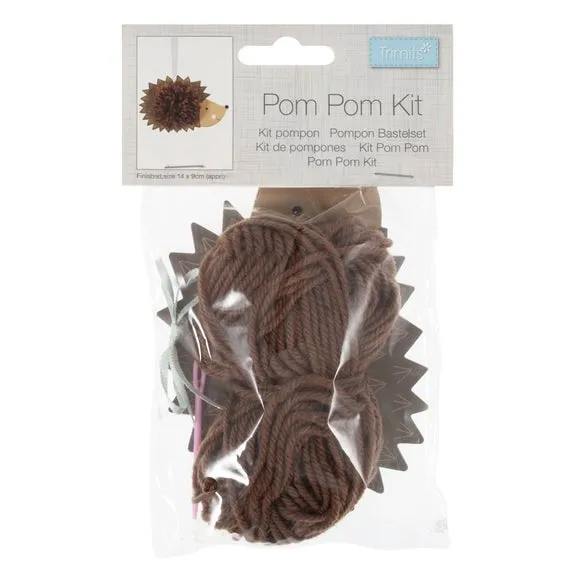 Hedgehog Pom Pom Decoration Kit - Brown product