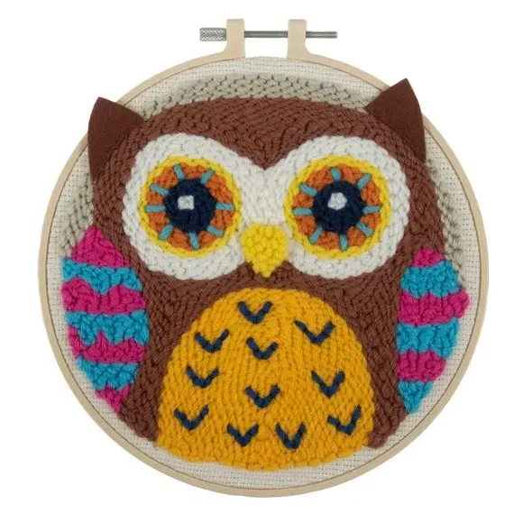 Trimits Owl Punch Needle Hoop Kit - Multicolor alternate view