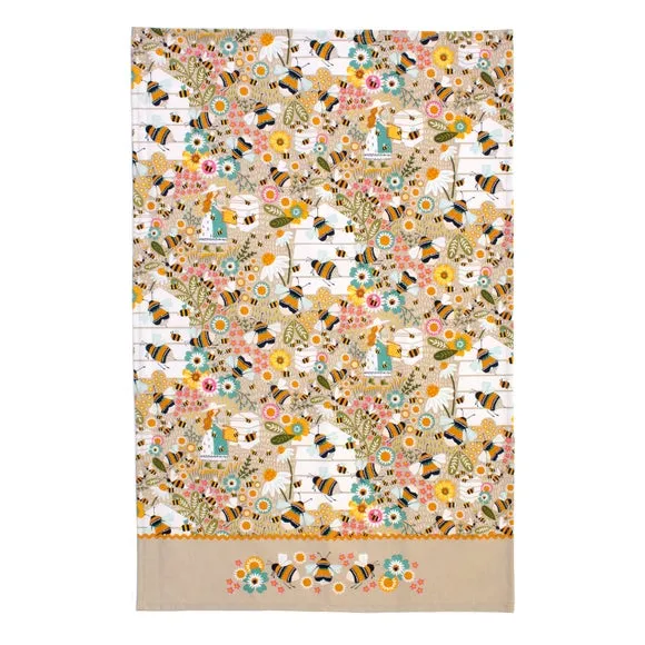 Bee Keeper Tea Towel - Natural, Cotton alternate view
