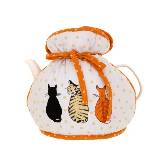 Cats in Waiting Tea Cosy - Orange, Cotton product