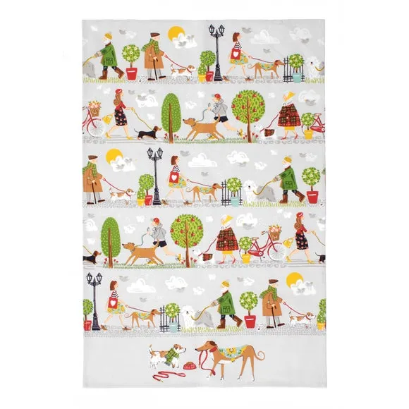Walkies Tea Towel - Grey, Cotton alternate view