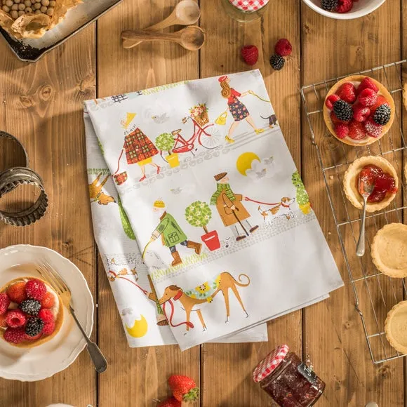 Walkies Tea Towel - Grey, Cotton product