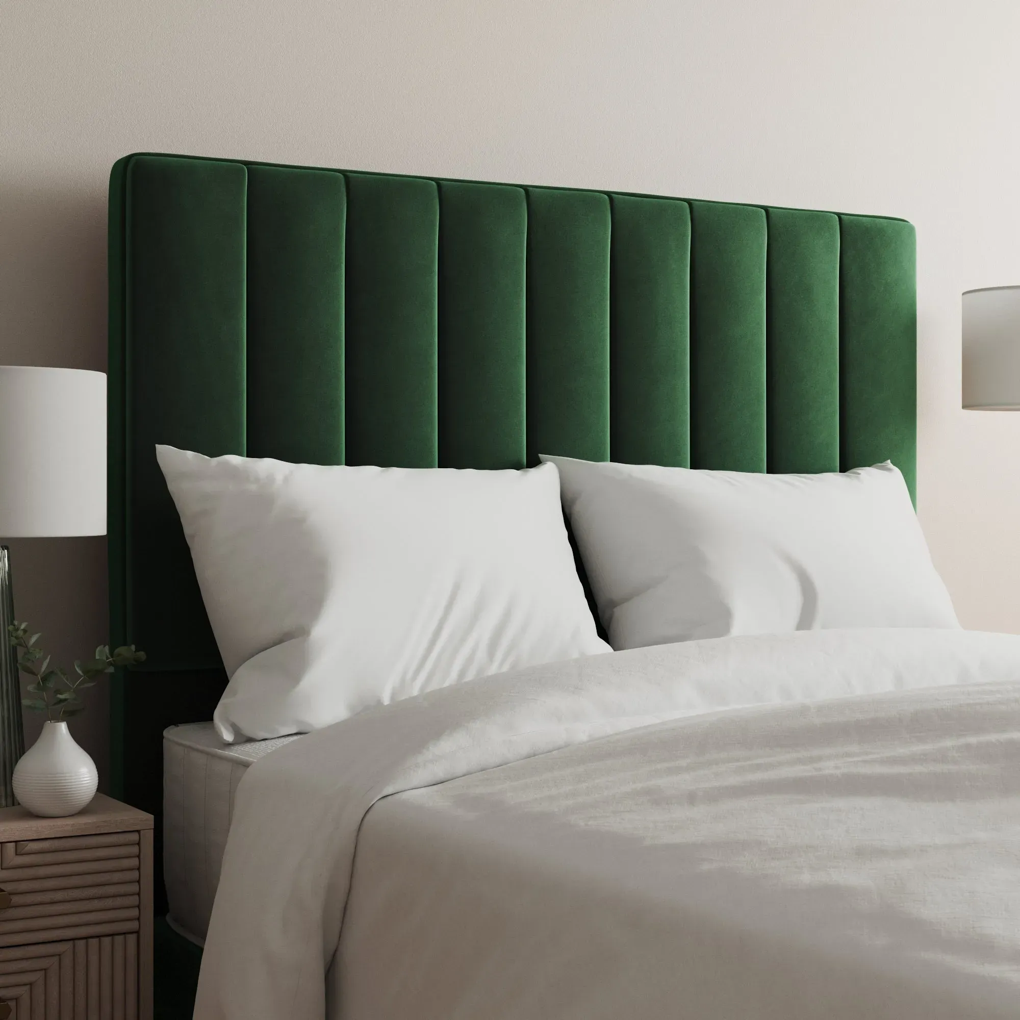 velvet-vertical-stripe-headboard-green image